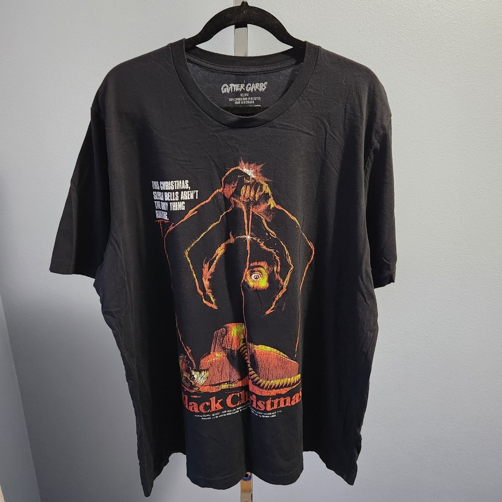Black Christmas Graphic TShirt Gutter Garbs Adult 3XL Retro Horror Movie Slasher